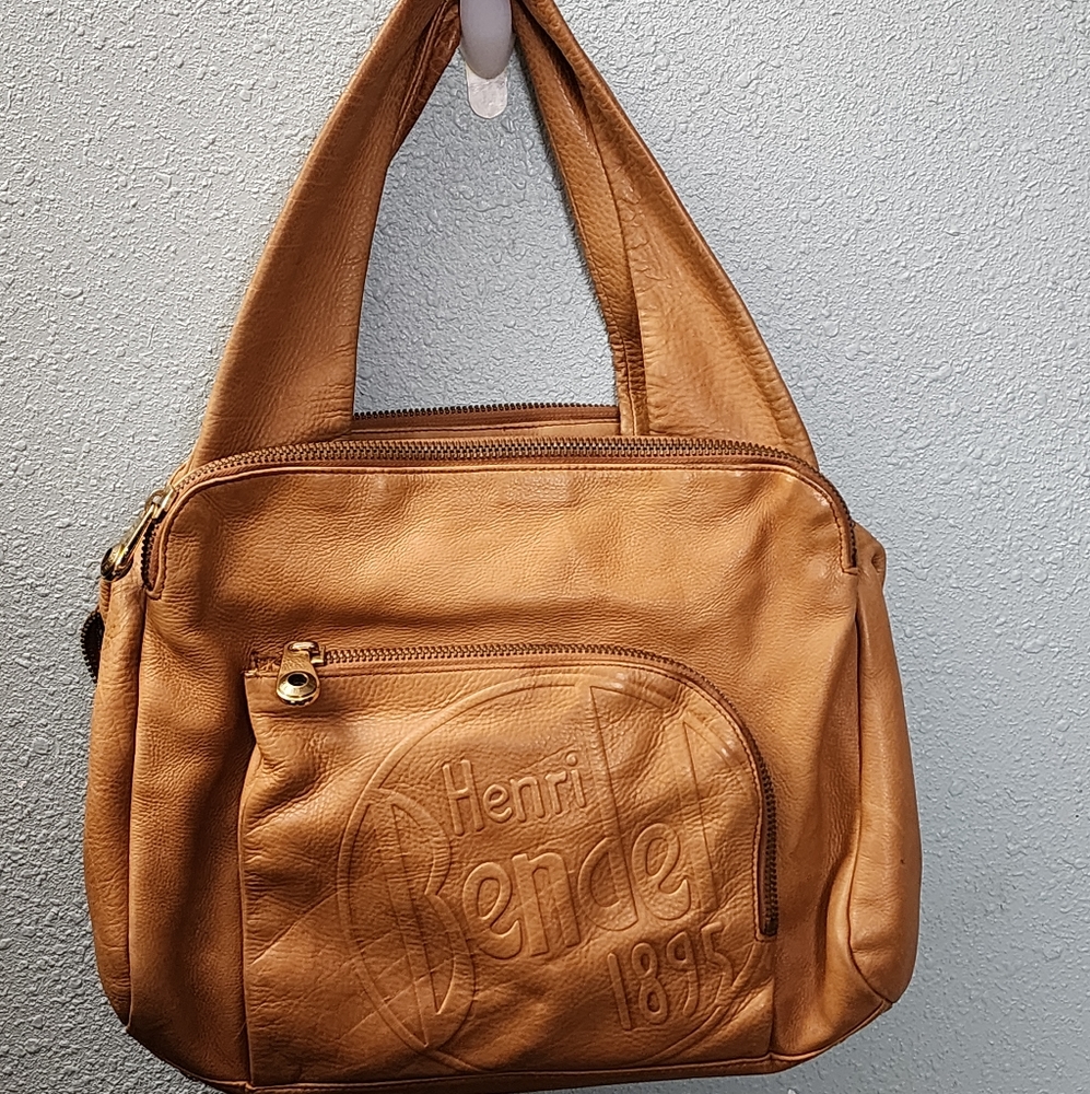 Retired Henri Bendel 1985 British Tan Work Horse Of A Bag